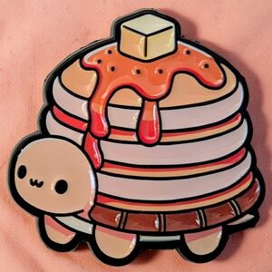 Cute Pancake Stack Enamel Pin - Pink & Cream